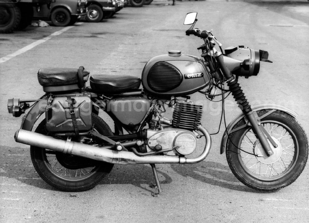 GDR image archive: Abbenrode - Motorcycle MZ in the vehicle fleet of East German border guards
