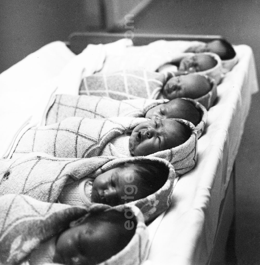 Bad Saarow: Babies on a neonatal unit at a hospital in Bad Saarow in Brandenburg on the territory of the former GDR, German Democratic Republic
