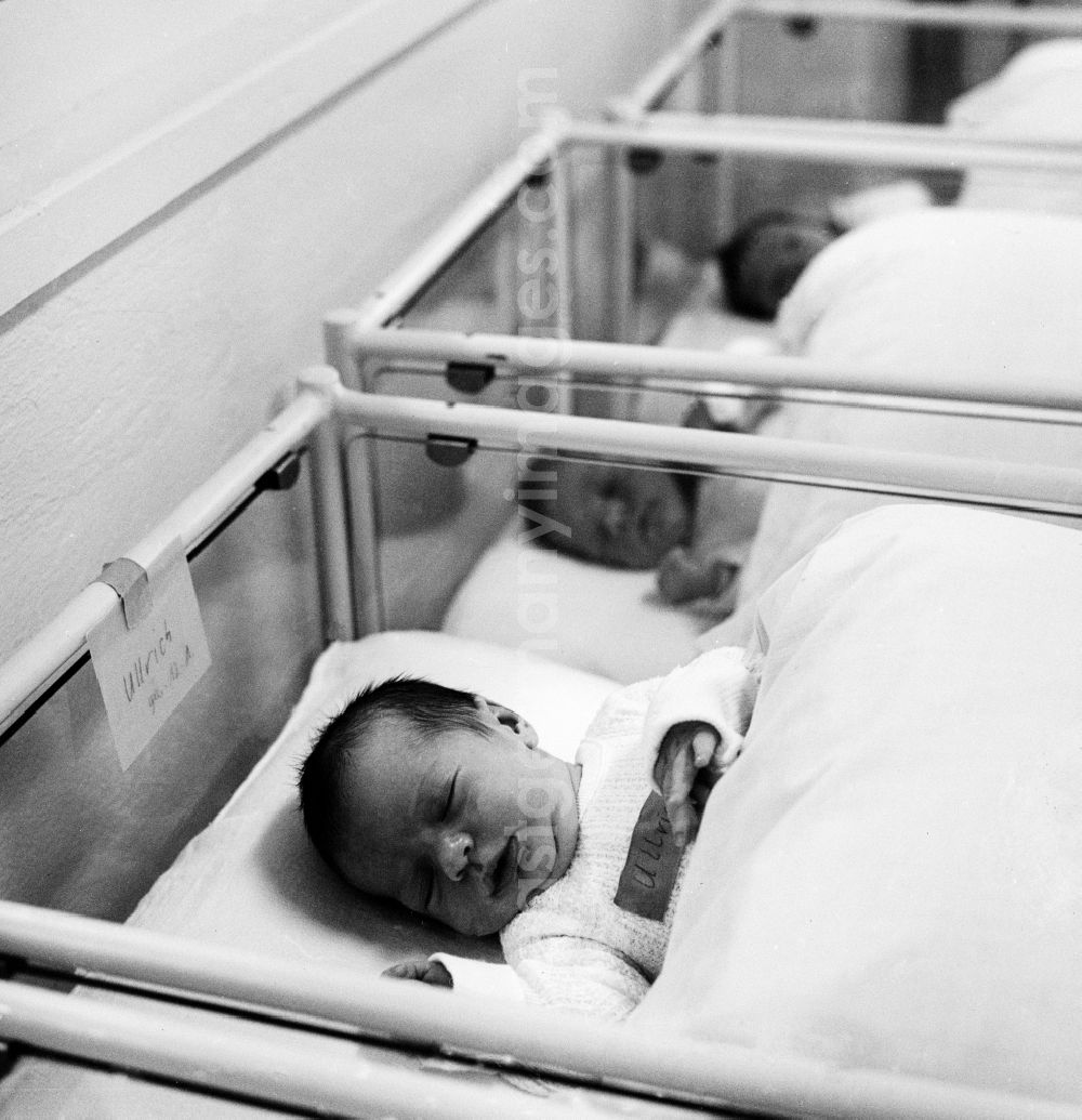 Bad Saarow: Babies on a neonatal unit at a hospital in Bad Saarow in Brandenburg on the territory of the former GDR, German Democratic Republic