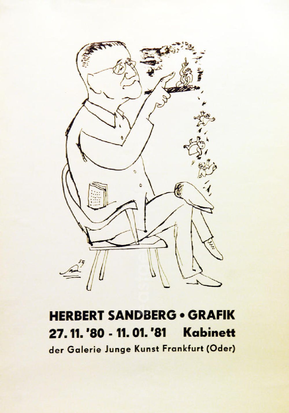 GDR picture archive: Berlin - Plakat der Ausstellung Herbert Sandberg Grafik vom 27.11.1980-11.01.1981 Kabinett der Galerie Junge Kunst Frankfurt (Oder), 42,