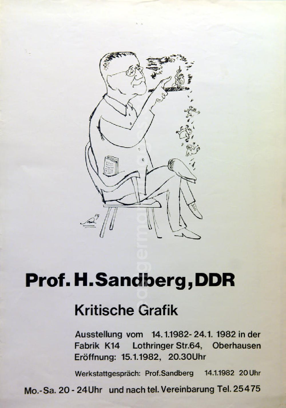 GDR image archive: Berlin - Plakat der Ausstellung Prof. H. Sandberg, DDR, kritische Grafik vom 14.01.-24.