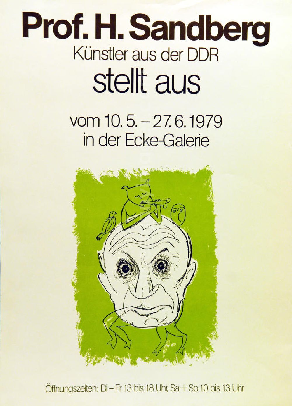 GDR picture archive: Berlin - Plakat der Ausstellung Prof. H. Sandberg, Künstler aus der DDR stellt aus vom 10.05.-27.