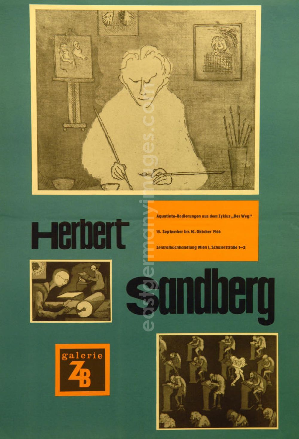 GDR image archive: Berlin - Plakat der Ausstellung Der Weg über Herbert Sandberg vom 15.09.-10.10.1966, 41,