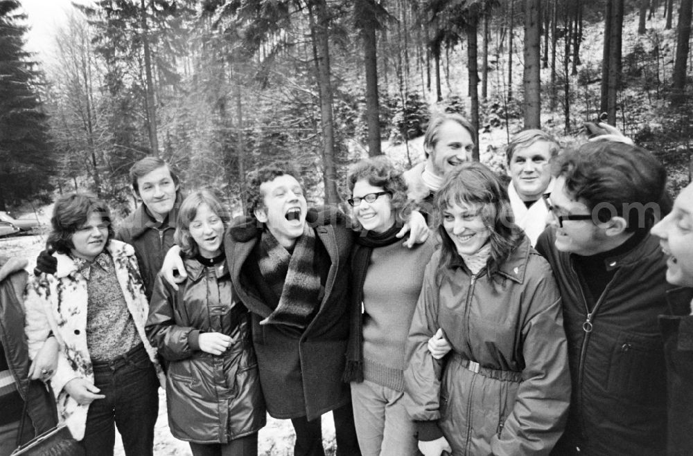 GDR image archive: Schmiedefeld am Rennsteig - The Polish Landjugend on their trip to the GDR in Schmiedefeld am Rennsteig in the state Thuringia on the territory of the former GDR, German Democratic Republic