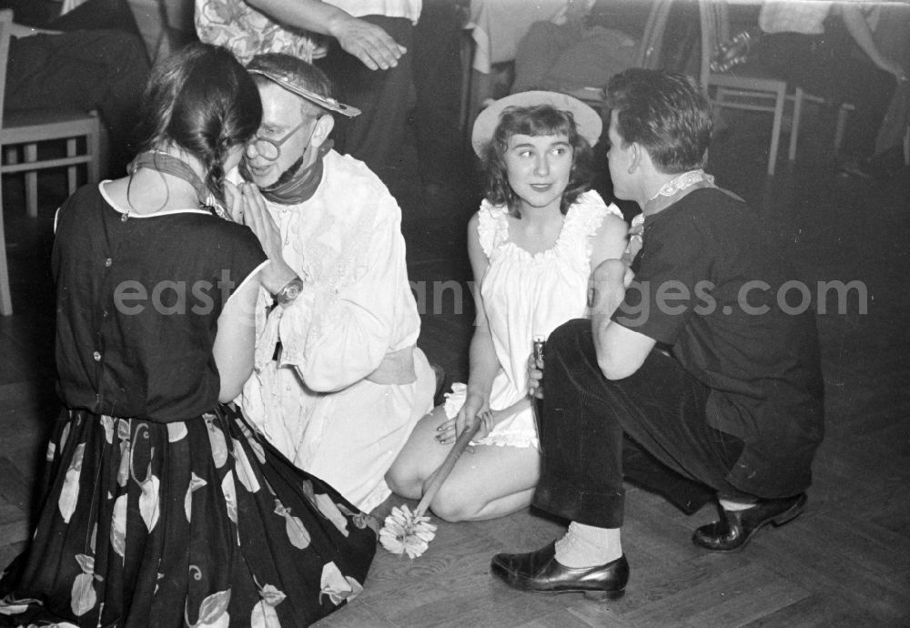 GDR image archive: Potsdam - The Director Juergen Buechmann at a carnival event in the film school in the district Babelsberg in Potsdam in the state Brandenburg on the territory of the former GDR, German Democratic Republic
