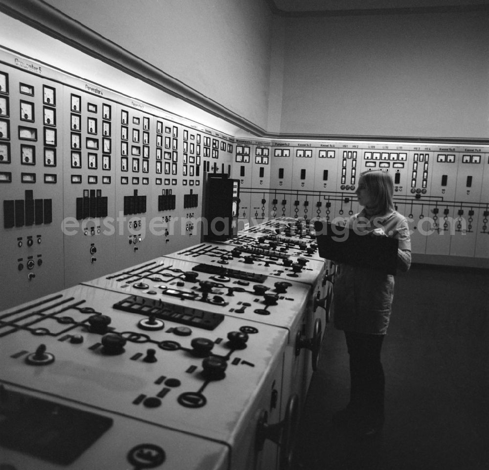 GDR picture archive: Trattendorf - Control centre of the coal-fired power plants in Trattendorf in the state Brandenburg on the territory of the former GDR, German Democratic Republic