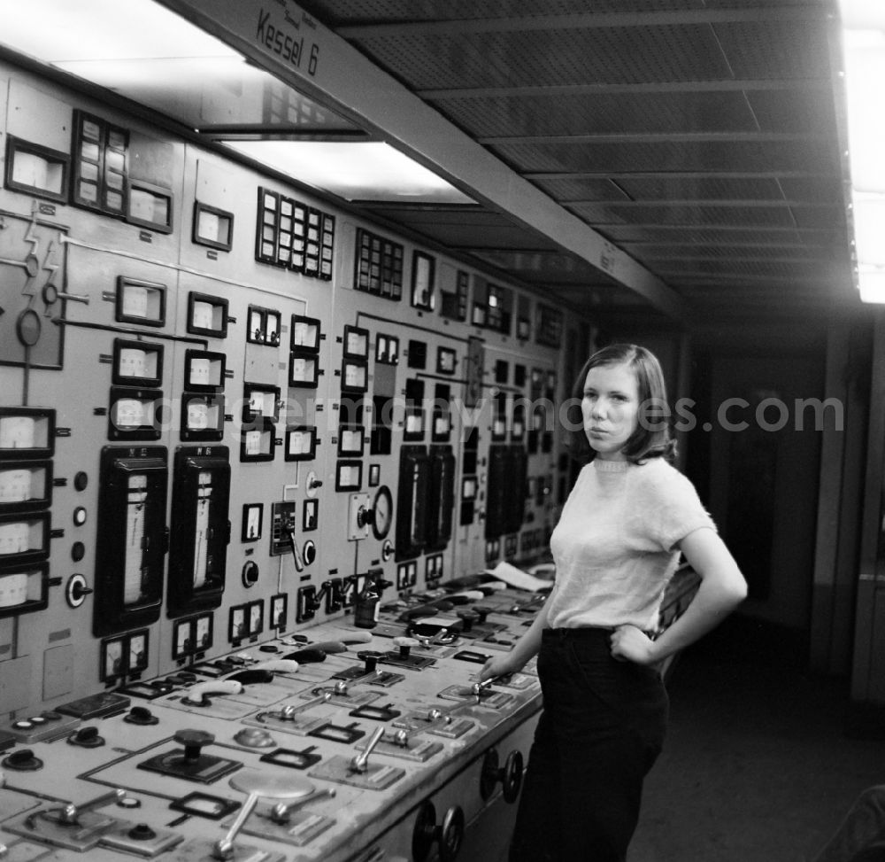 GDR photo archive: Trattendorf - Control centre of the coal-fired power plants in Trattendorf in the state Brandenburg on the territory of the former GDR, German Democratic Republic