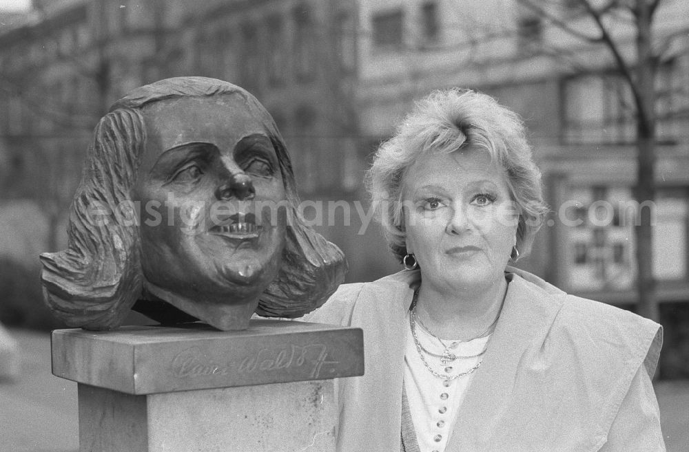 GDR picture archive: Berlin - Portrait shot of the singer and musician Helga Hahnemann in the district Mitte in Berlin Eastberlin on the territory of the former GDR, German Democratic Republic