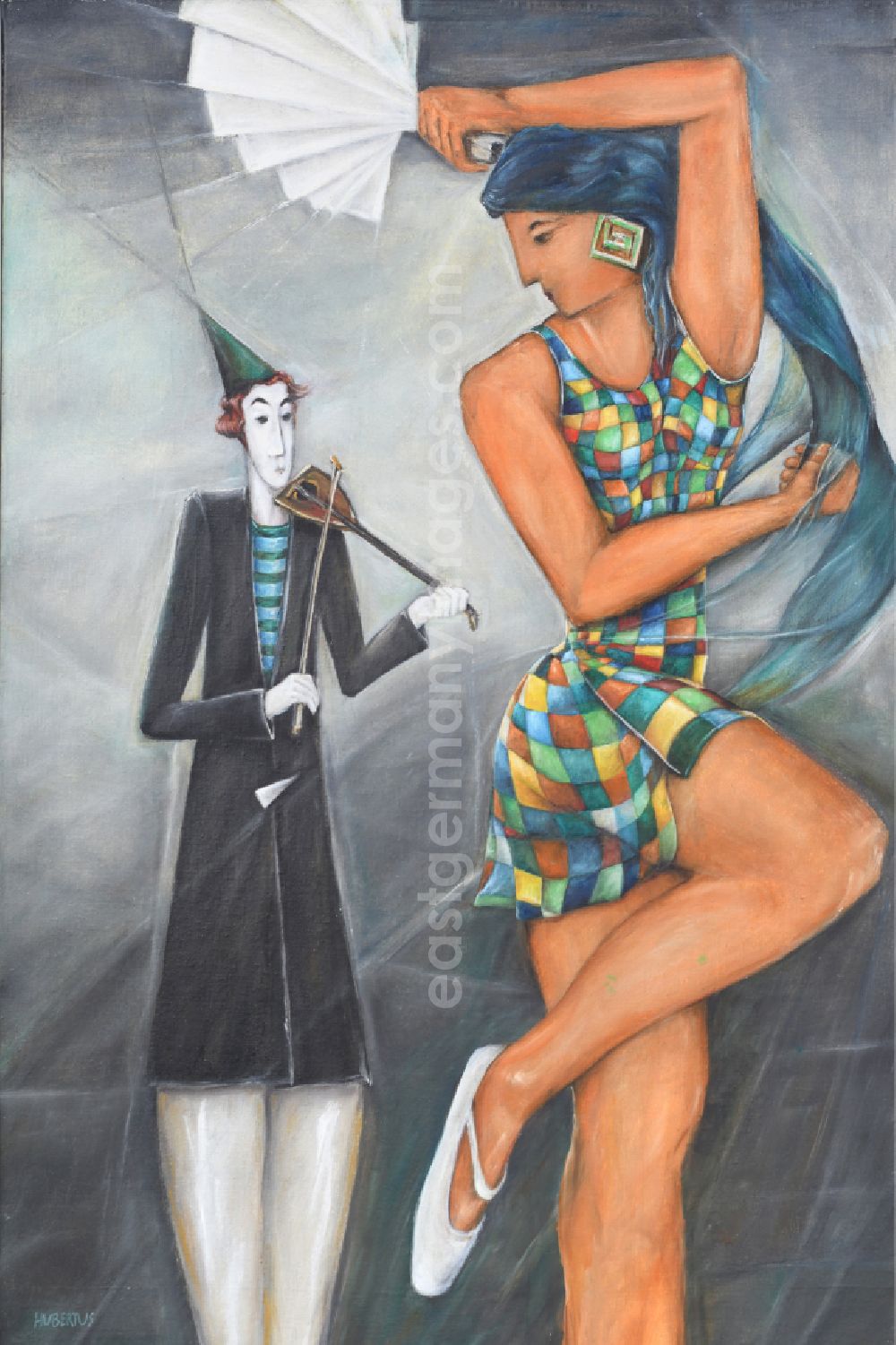 GDR image archive: Berlin - Oil on canvas Play me my Song and I dances 60x9