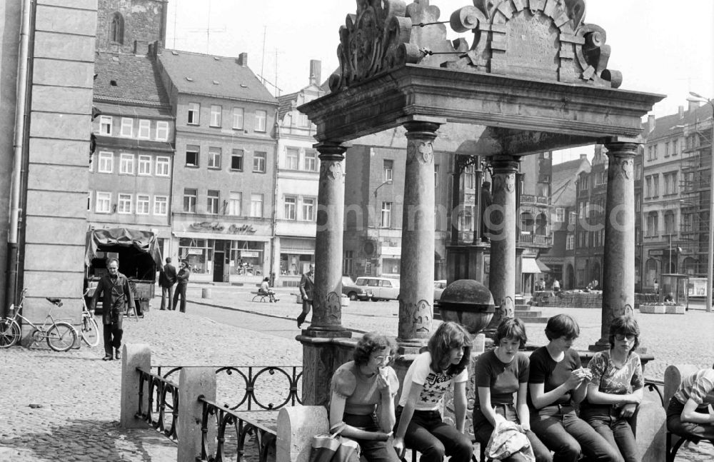 GDR image archive: Lutherstadt Wittenberg - Guided tour and sightseeing on the occasion of a city tour General G. Goettnig in Lutherstadt Wittenberg in the federal state of Saxony-Anhalt on the territory of the former GDR, German Democratic Republic