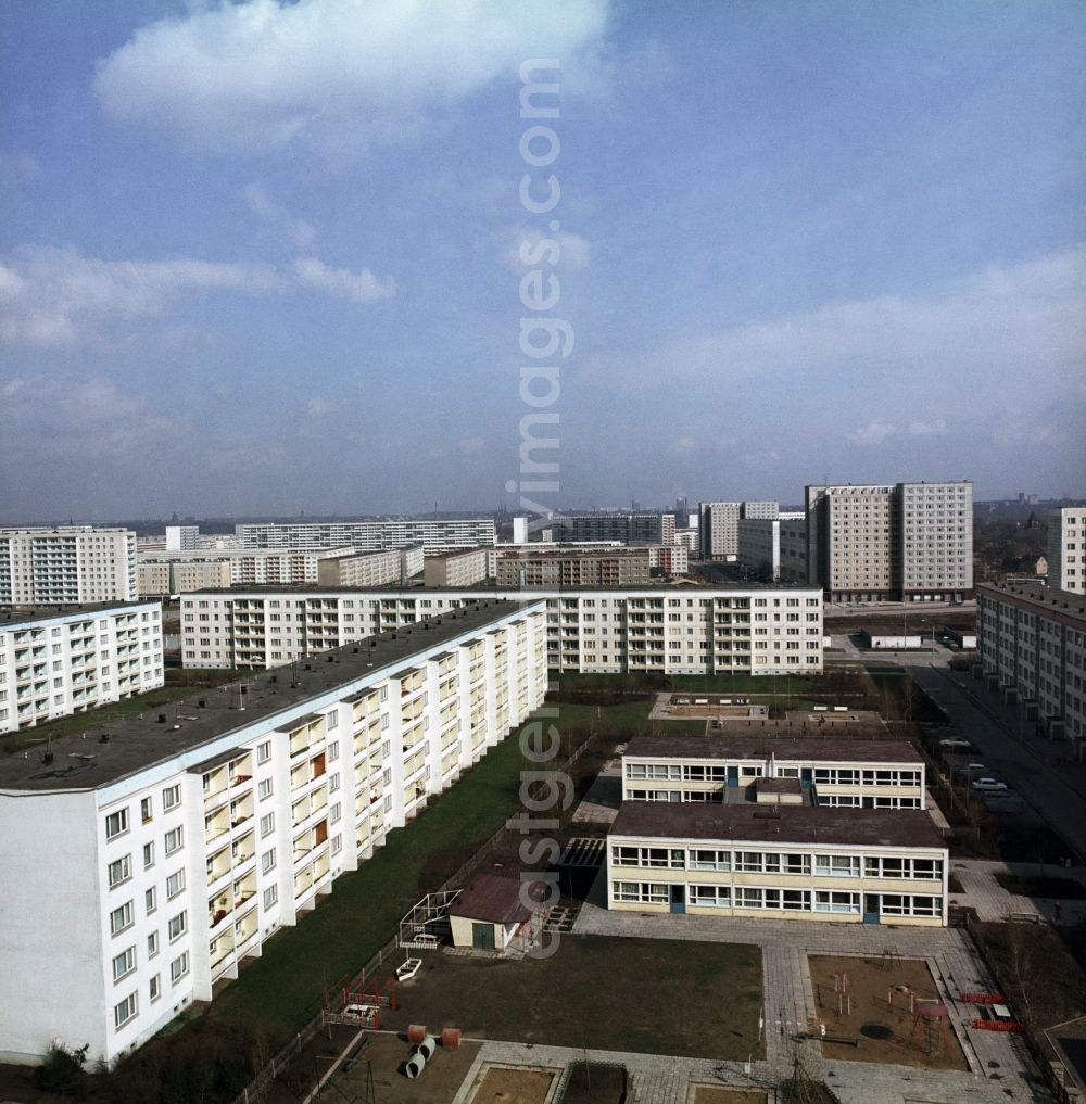 Halle-Saale: Cityscape of the developing area Halle-Neustadt in what is today Saxpny-Anhalt