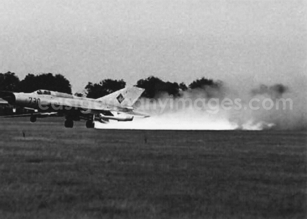 GDR image archive: Magdeburg - Takeoff of a MiG-21SPS with the tactical identification 73