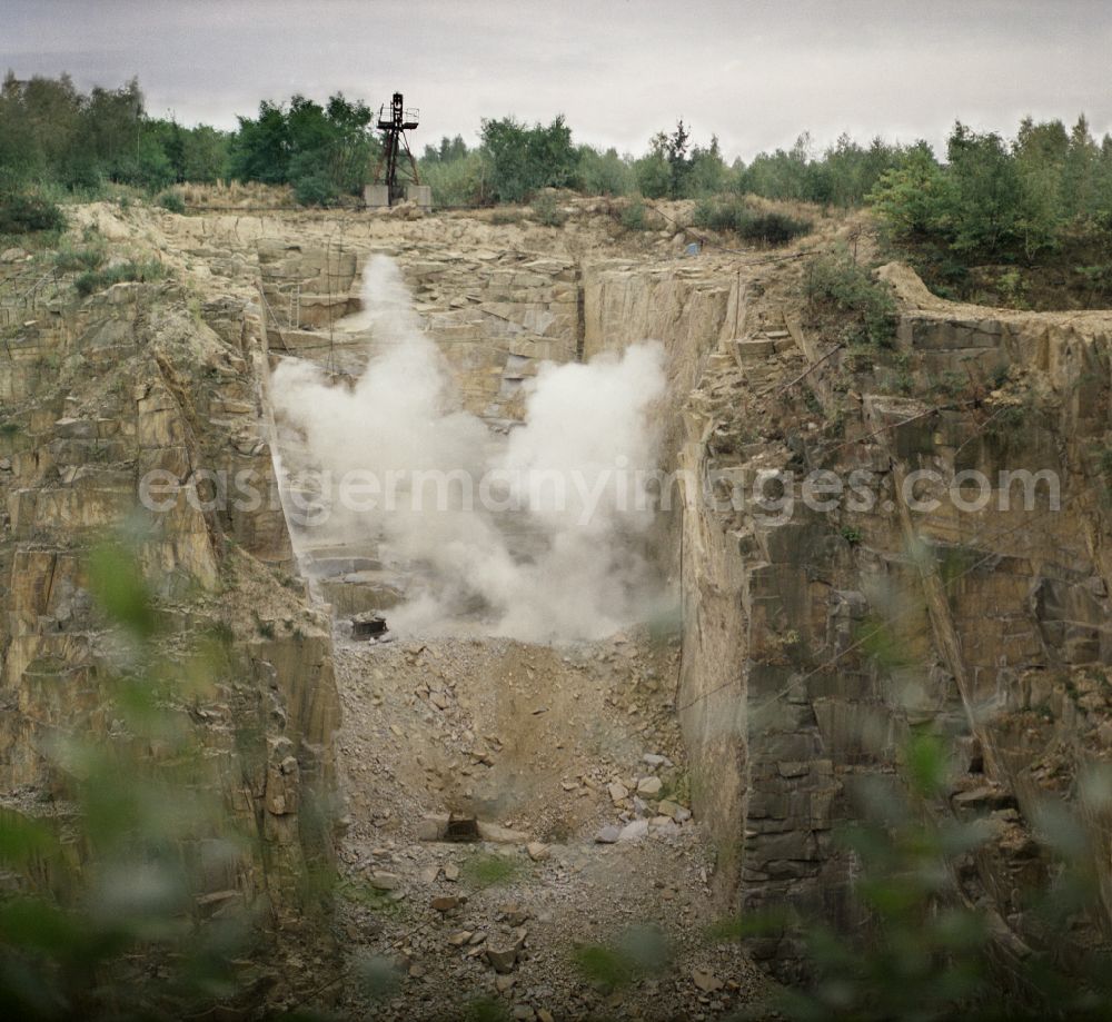 GDR picture archive: Horka - Site of the quarry for the mining and extraction of of limestone in Horka, Saxony on the territory of the former GDR, German Democratic Republic