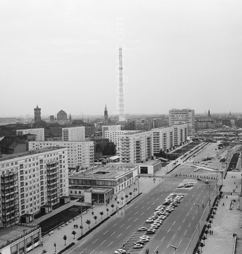 Berlin - Mitte: View of the Karl-Marx-Allee to the establishment of the television tower in Berlin - Mitte