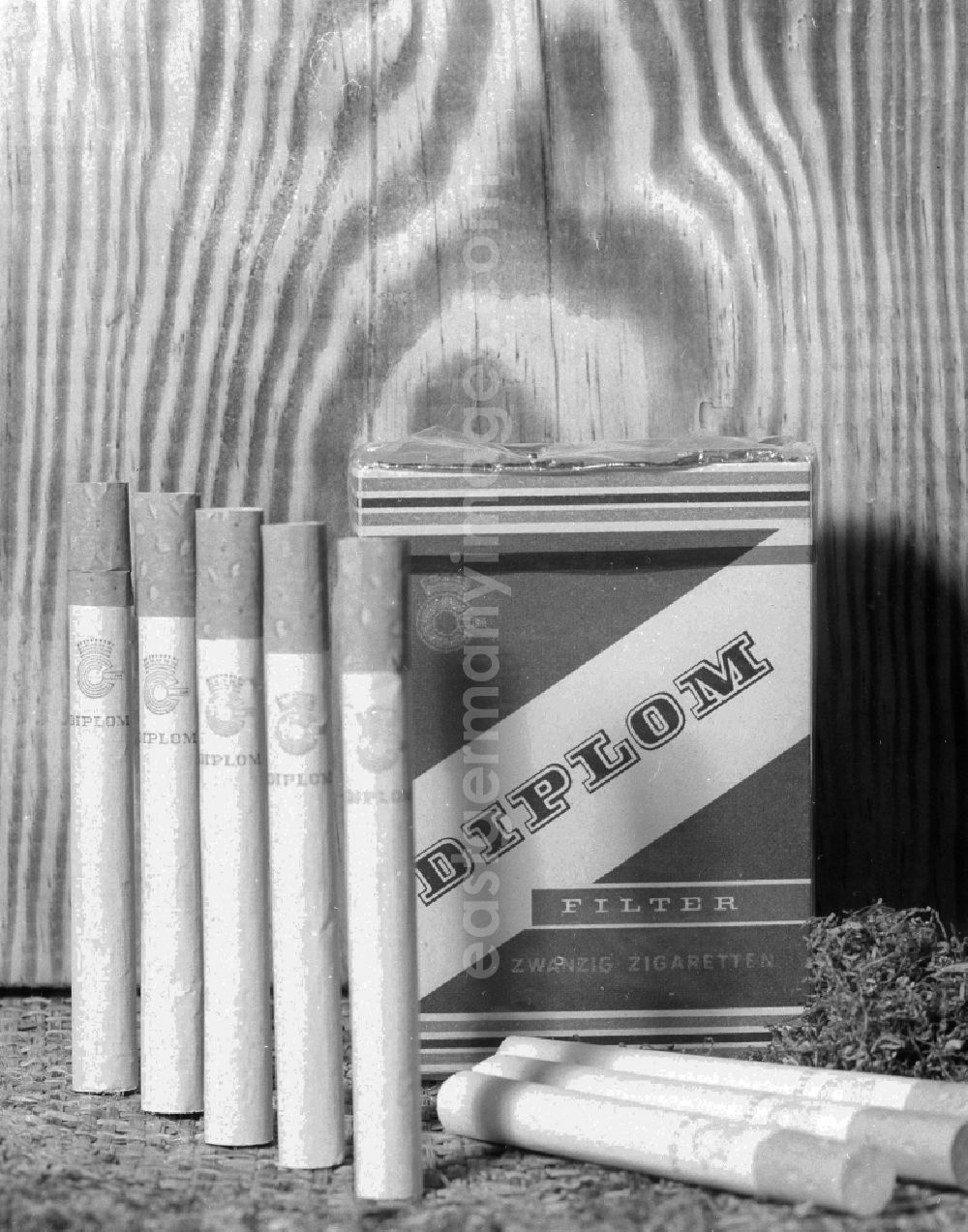 GDR photo archive: Berlin - Symbolic picture - a packet of filtertip cigarettes of the brand DIPLOM in Berlin, the former capital of the GDR, German democratic republic