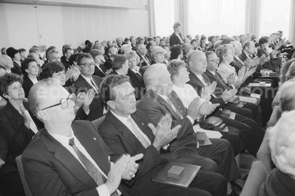 Berlin: Participants in the Day of the Teacher event in the House of the State Council in Berlin East Berlin on the territory of the former GDR, German Democratic Republic