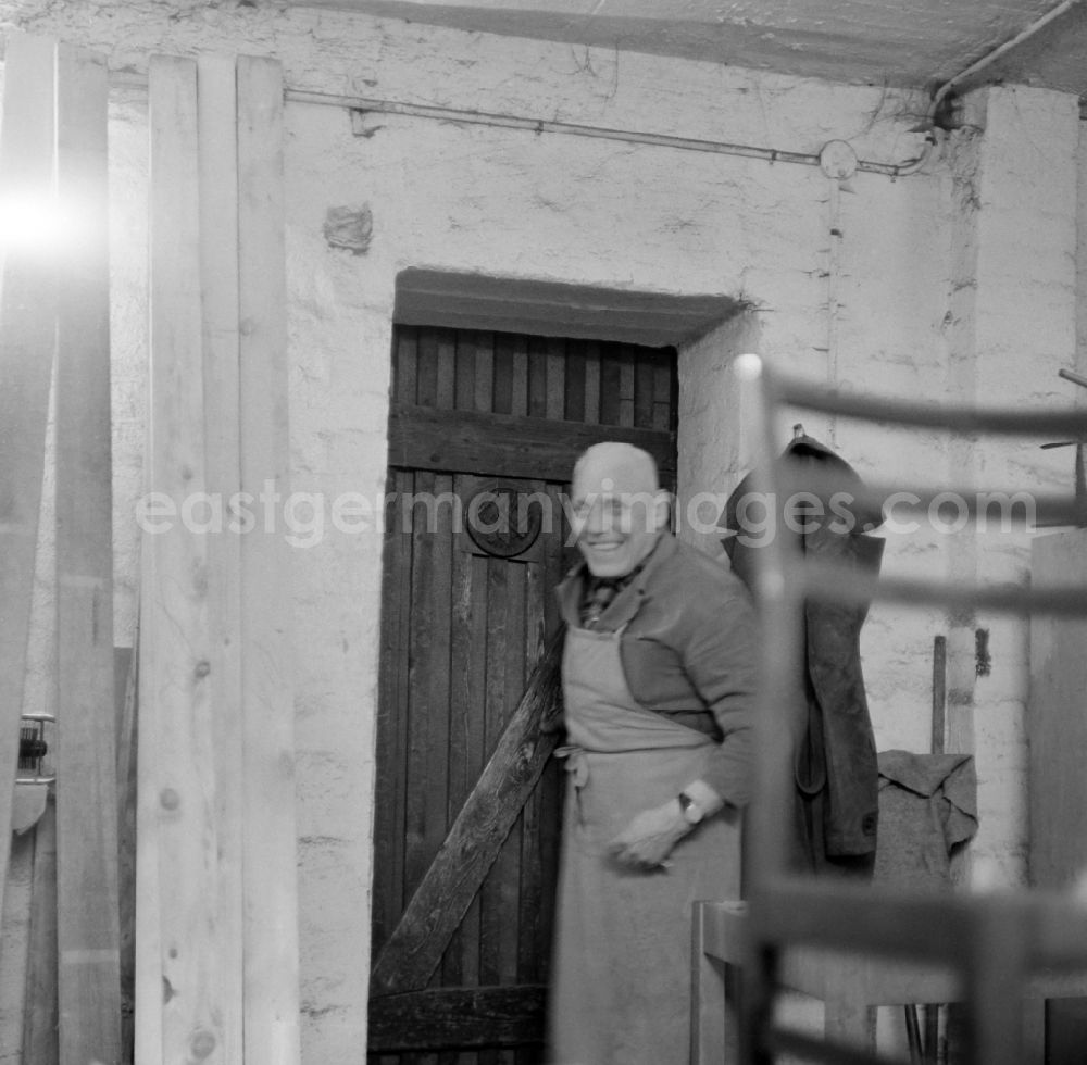 GDR picture archive: Leipzig - Carpenter at work in the Andersen-Nexoe home in Leipzig in the state Saxony on the territory of the former GDR, German Democratic Republic