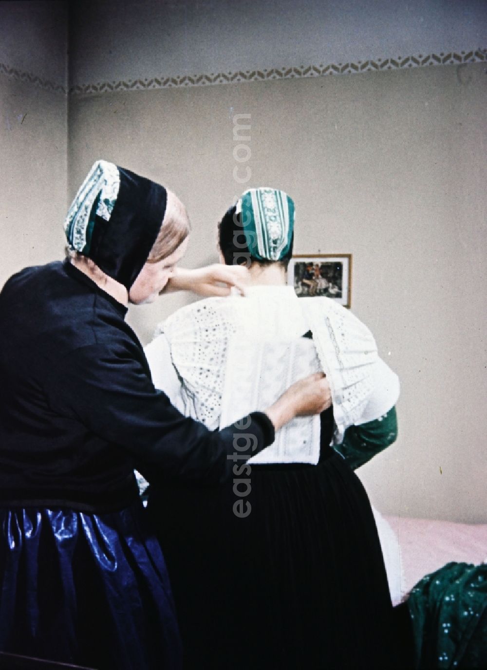Radibor: Costumes and garments the Sorbian minority in Milkel in the state Saxony on the territory of the former GDR, German Democratic Republic