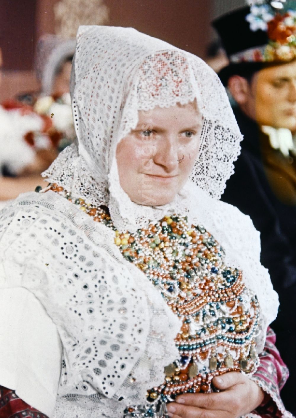 GDR picture archive: Radibor - Costumes and garments the Sorbian minority in Milkel in the state Saxony on the territory of the former GDR, German Democratic Republic