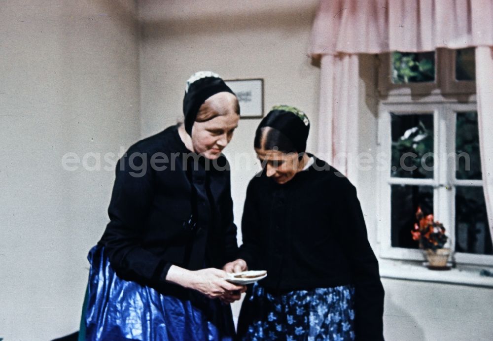 GDR image archive: Radibor - Costumes and garments the Sorbian minority in Milkel in the state Saxony on the territory of the former GDR, German Democratic Republic
