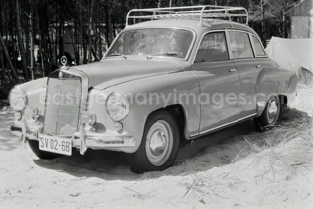 GDR picture archive: Prerow - Car - Motor vehicle Wartburg 311 with Mercedes grille on the campground in Prerow in the state of Mecklenburg-Western Pomerania in the territory of the former GDR, German Democratic Republic