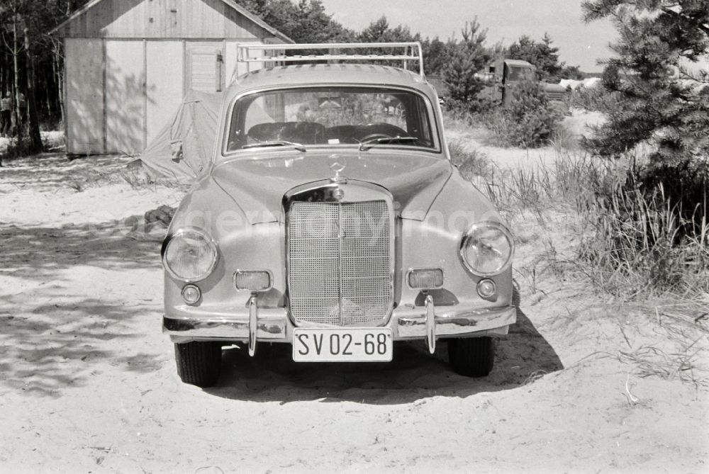 Prerow: Car - Motor vehicle Wartburg 311 with Mercedes grille on the campground in Prerow in the state of Mecklenburg-Western Pomerania in the territory of the former GDR, German Democratic Republic