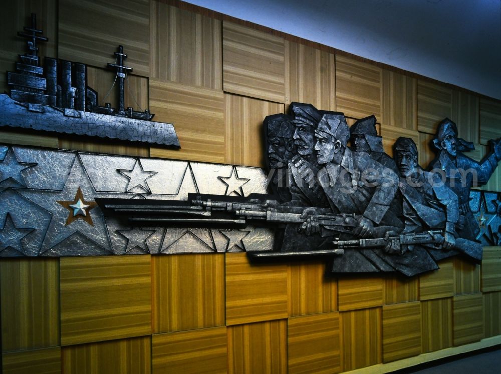 GDR picture archive: Wünsdorf - Wall relief in traditional room exhibition the GSSD Group of the Soviet Armed Forces in Wuensdorf in the state Brandenburg on the territory of the former GDR, German Democratic Republic