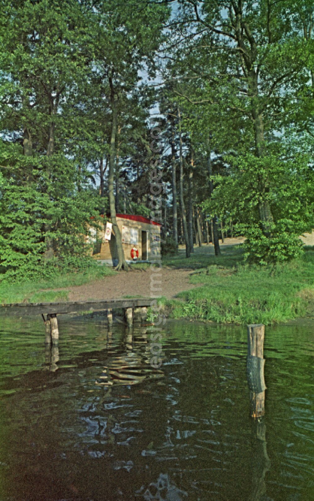 GDR image archive: Berlin - The DRK rescue swimming station at the Kleiner Mueggelsee in the district Treptow in Berlin East Berlin on the territory of the former GDR, German Democratic Republic