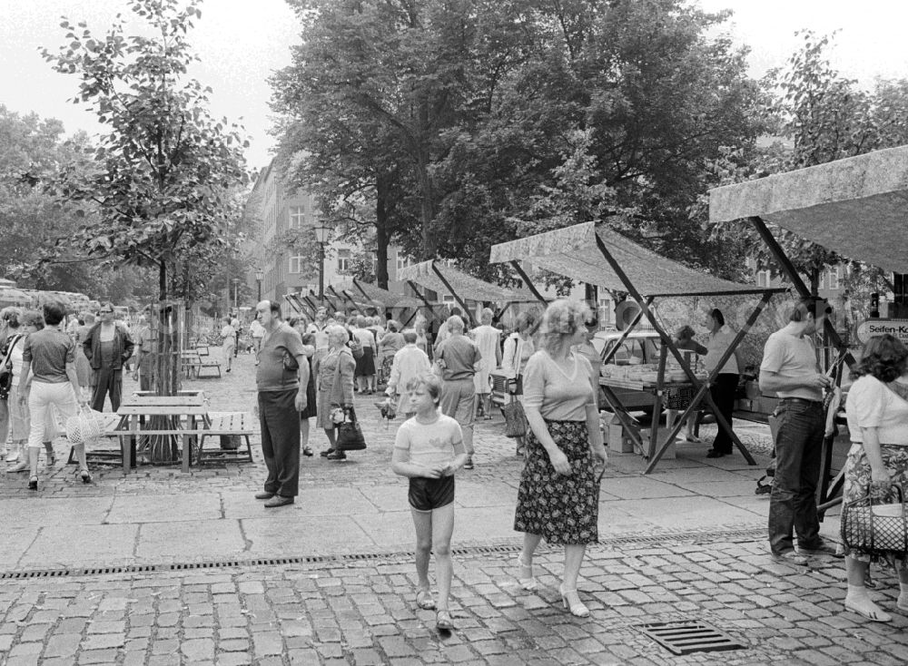 Berlin: Weekly market on the place Askona in Berlin, the former capital of the GDR, German democratic republic