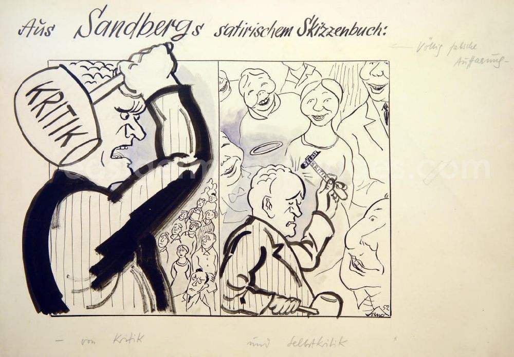 Berlin: Zeichnung von Herbert Sandberg Von Kritik und Selbstkritik aus dem Jahr 1952, 31,