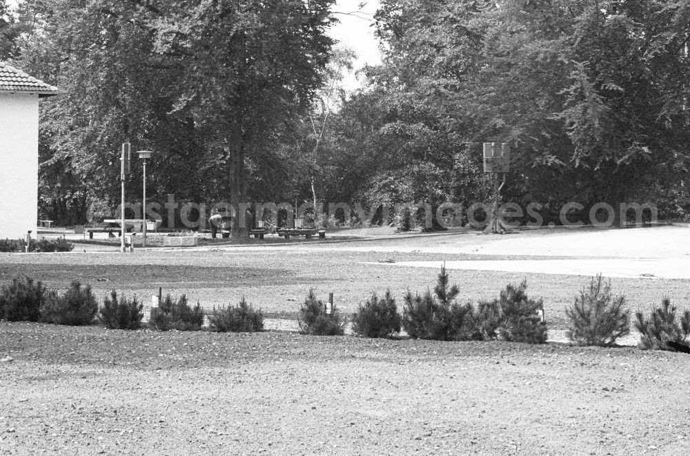 Joachimsthal: The central fairground on the area of the pioneer's republic Wilhelm Pieck in the Werbellin lake in Joachimsthal in the federal state Brandenburg in the area of the former GDR, German democratic republic