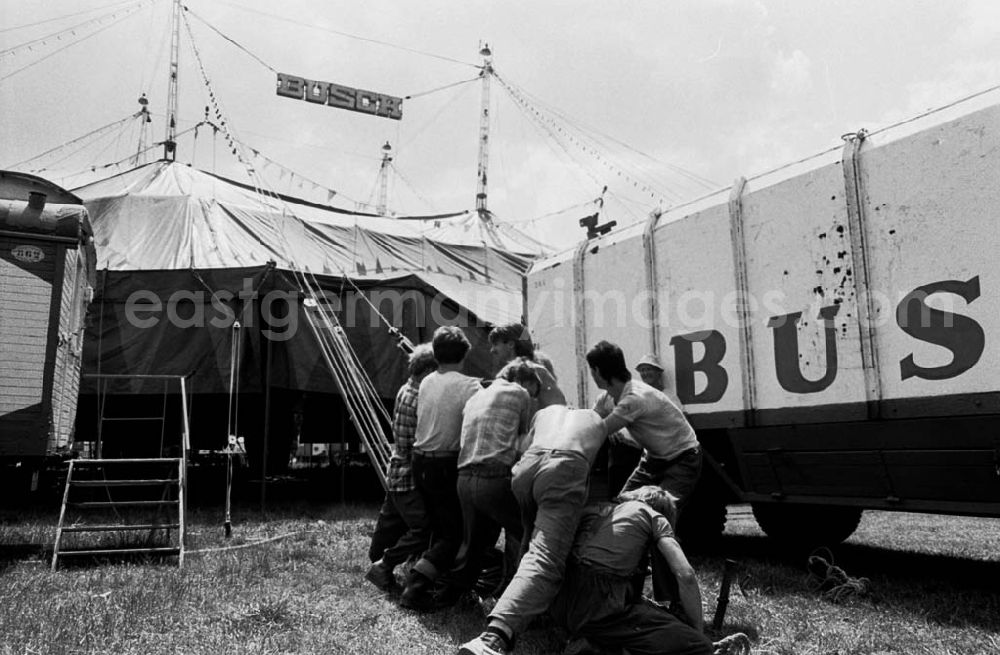 GDR image archive: - Zirkus Busch baut Zelt auf 04.07.9