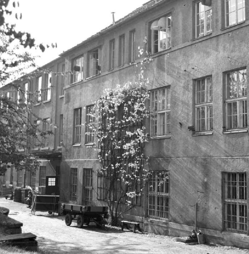Blick auf das Fabrikgebäude des VEB Intermod Lederwarenfabrik Bautzen in der Humboldtstraße 23 in Bautzen. Die Geschichte des Unternehmens geht auf die im 19. Jahrhundert gegründete und 1946 enteignete Firma E. G. Leuner GmbH Bautzen zurück. In den 8