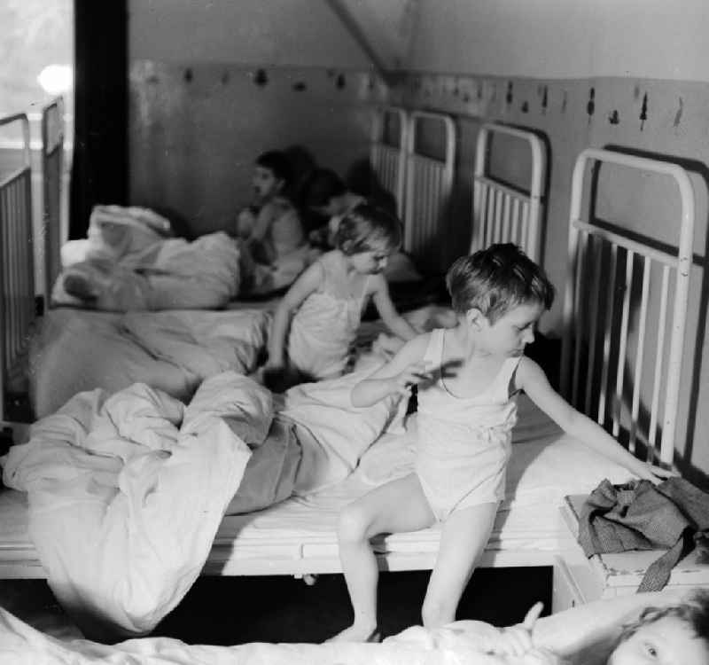 Dormitory at the child home in bath Belzig in the federal state Brandenburg in the area of the former GDR, German democratic republic