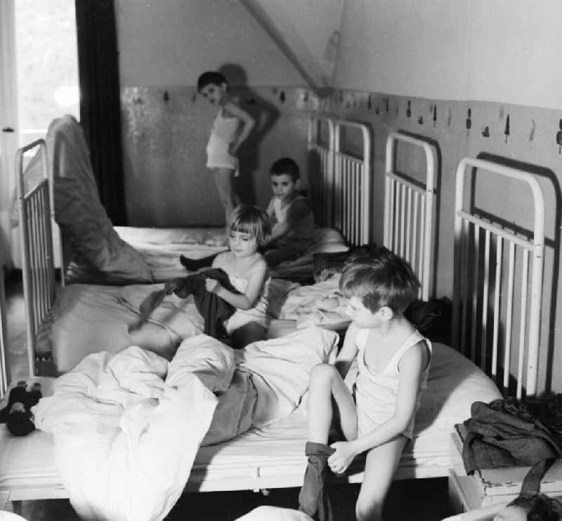 Dormitory at the child home in bath Belzig in the federal state Brandenburg in the area of the former GDR, German democratic republic