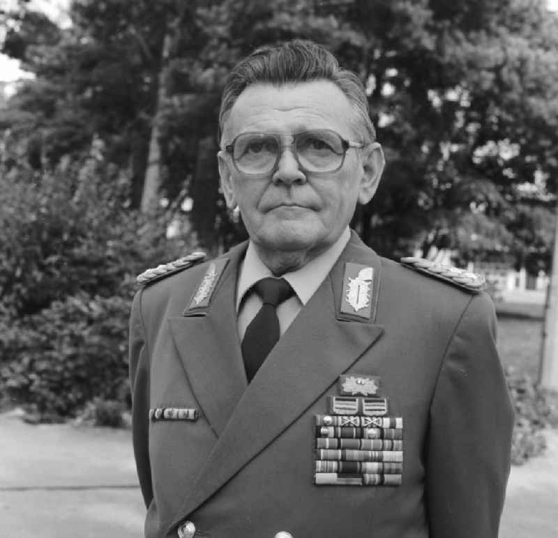 Lieutenant General OMR Prof. Dr. sc Med Hans-Rudolf Gestewitz (1921 - 1998). A Portrait in Bad Saarow in what is now the state of Brandenburg. He was a German ENT specialist and leading military medics in the GDR