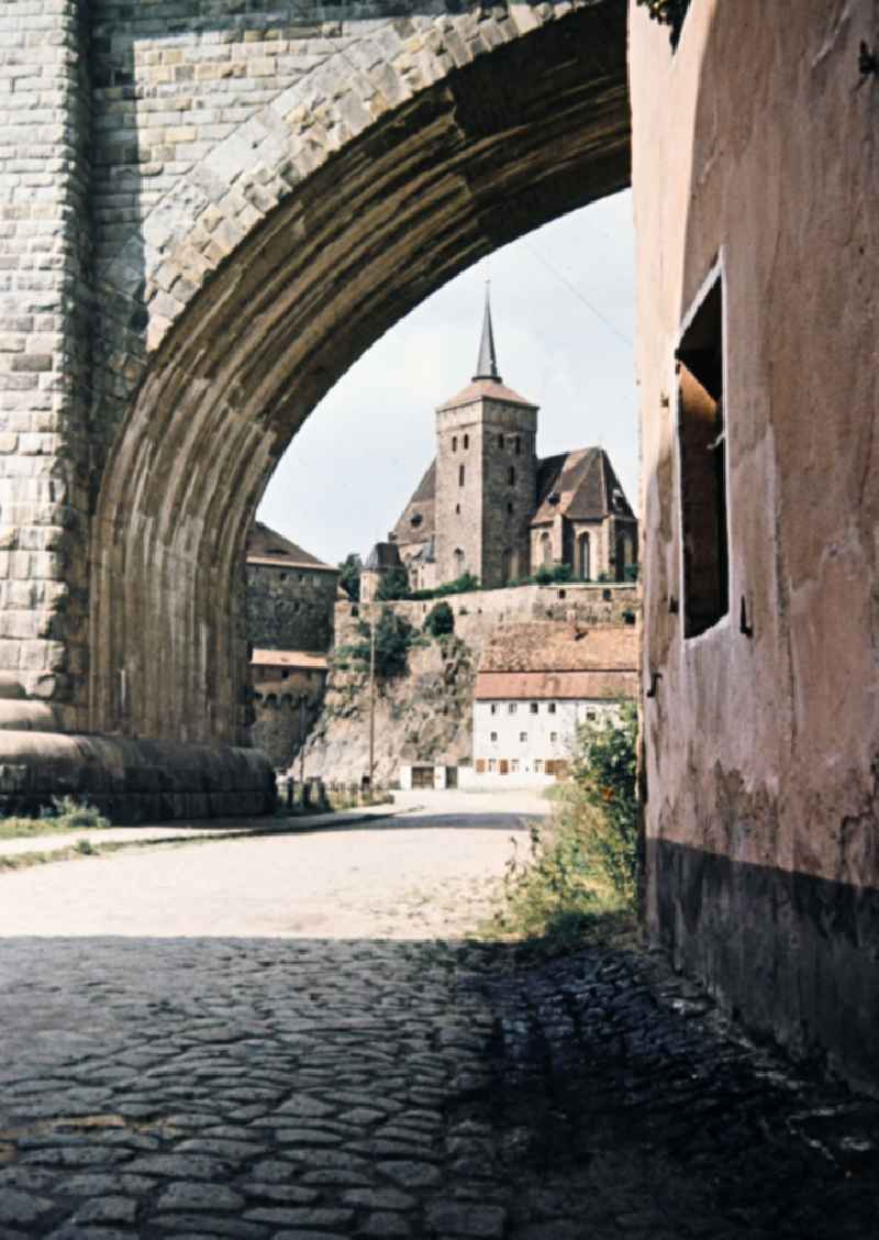 Attractions of the historic old town in the center in Bautzen in the state Saxony on the territory of the former GDR, German Democratic Republic