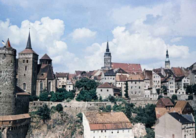 Attractions of the historic old town in the center in Bautzen in the state Saxony on the territory of the former GDR, German Democratic Republic