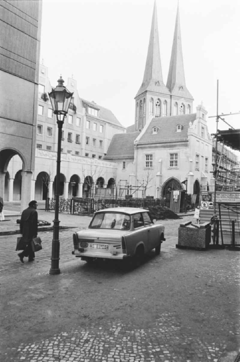 Construction site and car of the type Trabant P 6