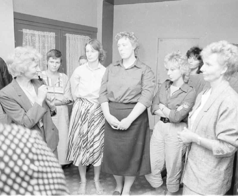 Pedagogical Council with Gen. Margot Honecker at the Scholochow OS Oberschule in Berlin - Marzahn in the territory of the former GDR, German Democratic Republic