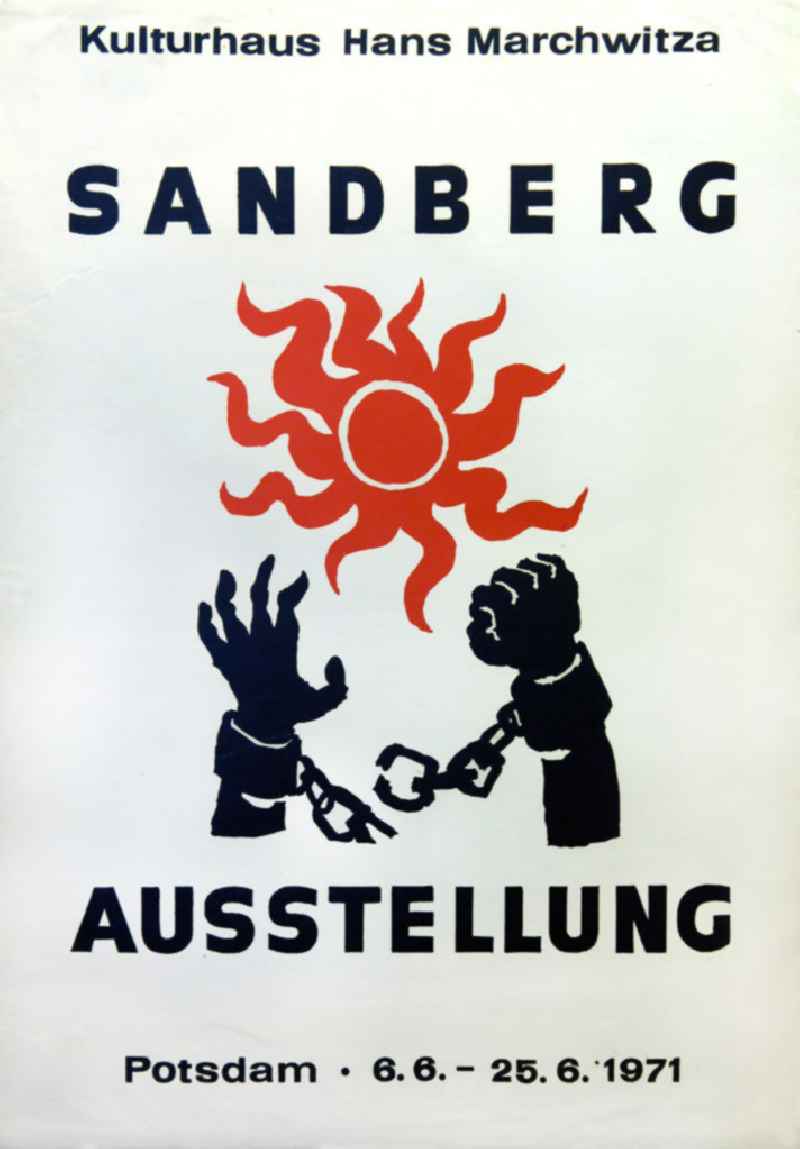 Plakat der Ausstellung 'Sandberg' über Herbert Sandberg vom 06.06.-25.
