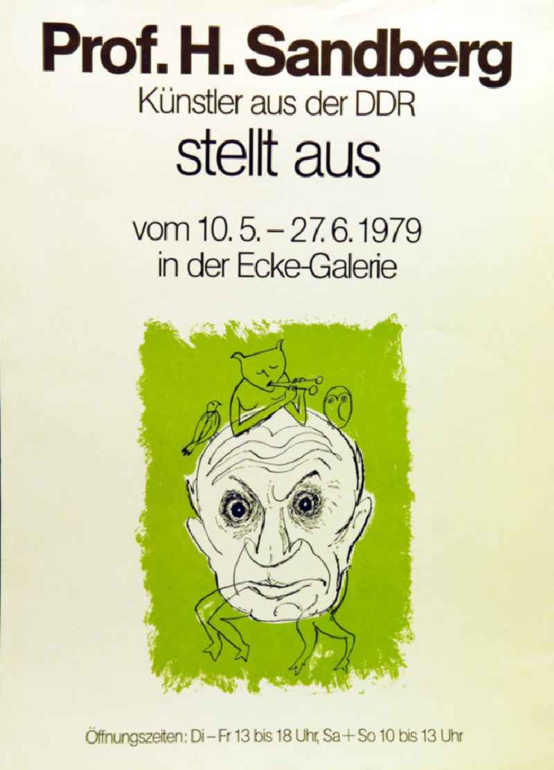 Plakat der Ausstellung 'Prof. H. Sandberg, Künstler aus der DDR stellt aus' vom 10.05.-27.
