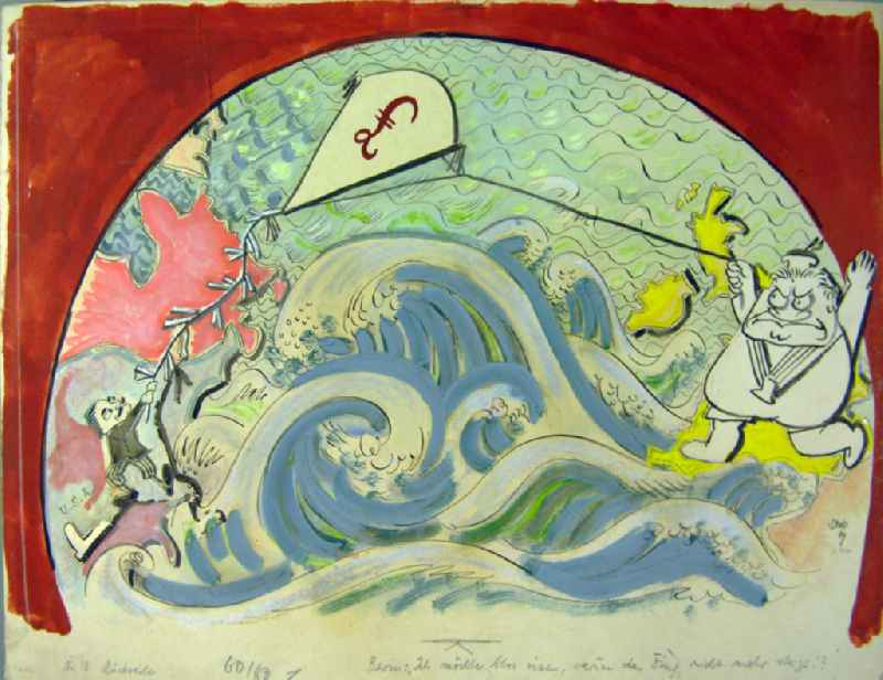Zeichnung von Herbert Sandberg aus dem Jahr 1949, 5
