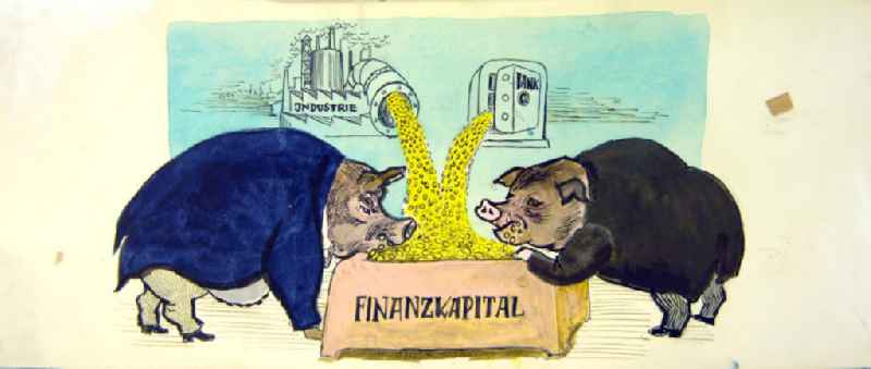 Zeichnung von Herbert Sandberg 'Finanzkapital', 32,
