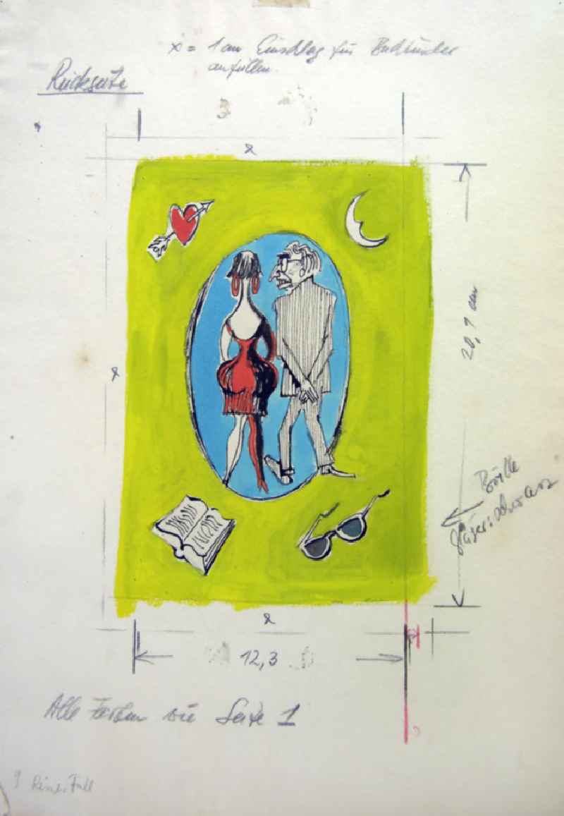 Zeichnung von Herbert Sandberg 'Reiner Fall' 15,0x22,