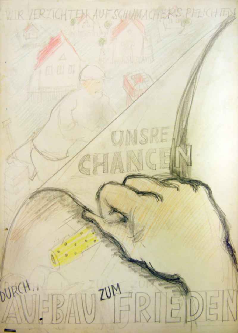 Entwurf von Herbert Sandberg 'Unsere Chancen' 29,6x42,
