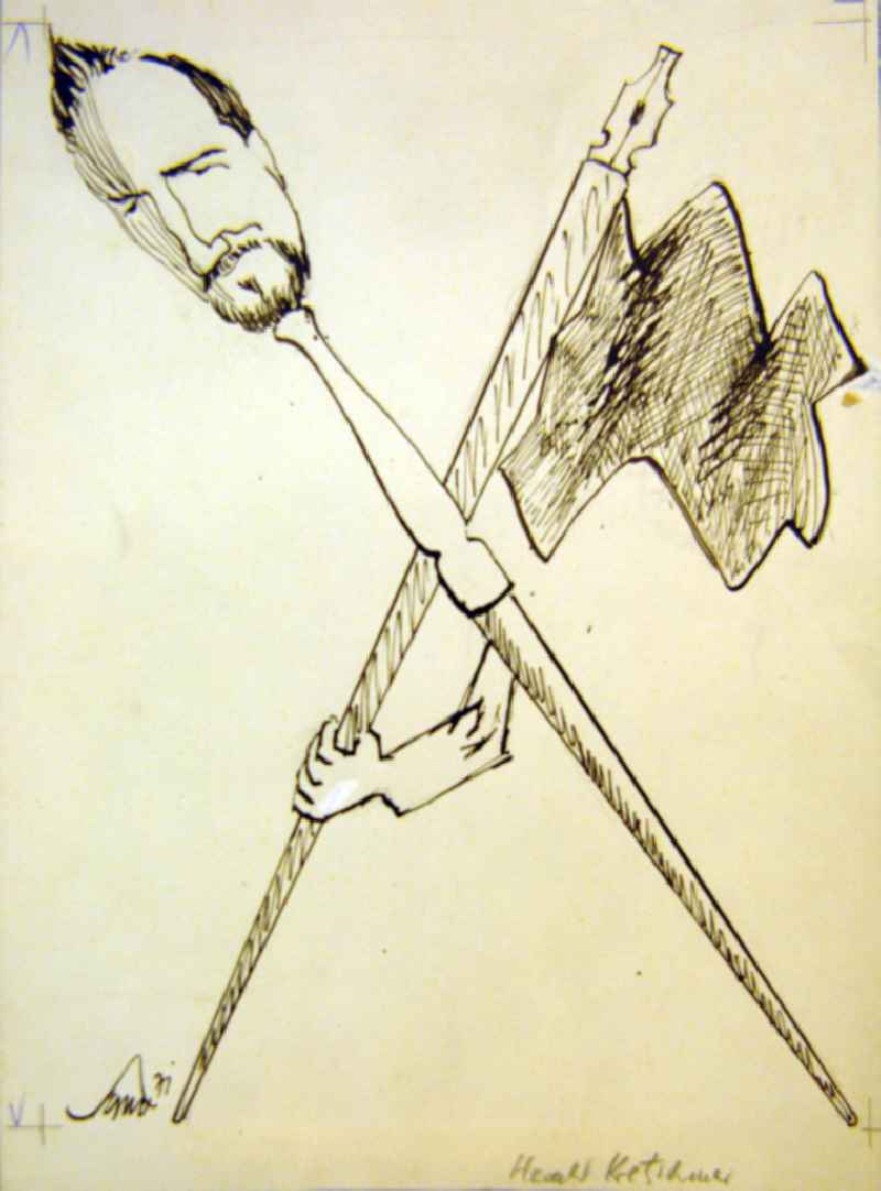 Zeichnung von Herbert Sandberg 'H. Kretschmer' aus dem Jahr 1971, 17,