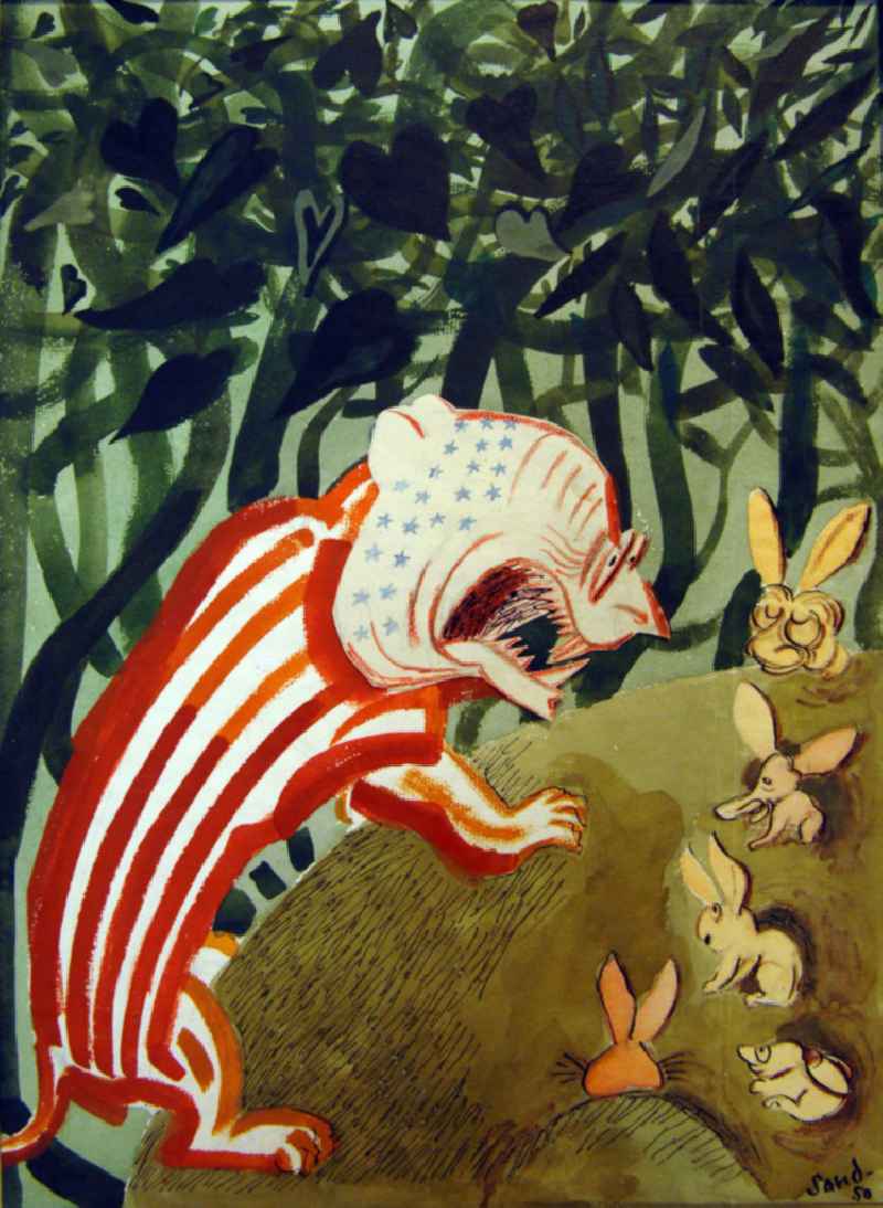 Zeichnung von Herbert Sandberg 'Im Wald' aus dem Jahr 1950, 3