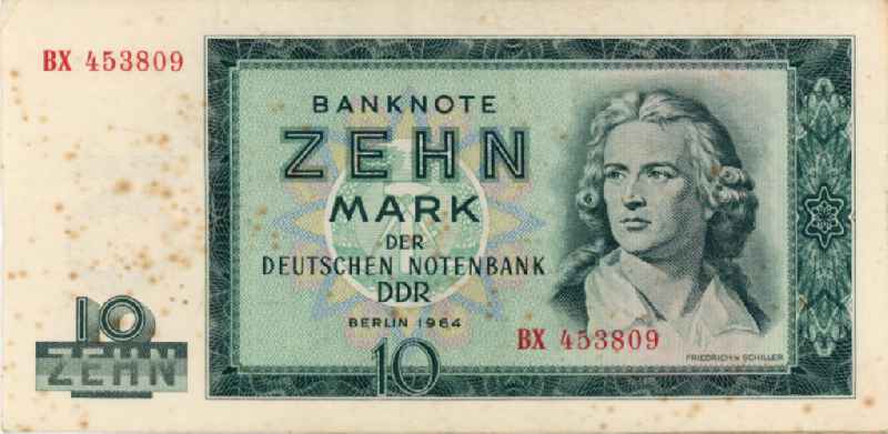 Banknoten der Mark der DDR Ausgabe 1964 in Stückelung zu 1