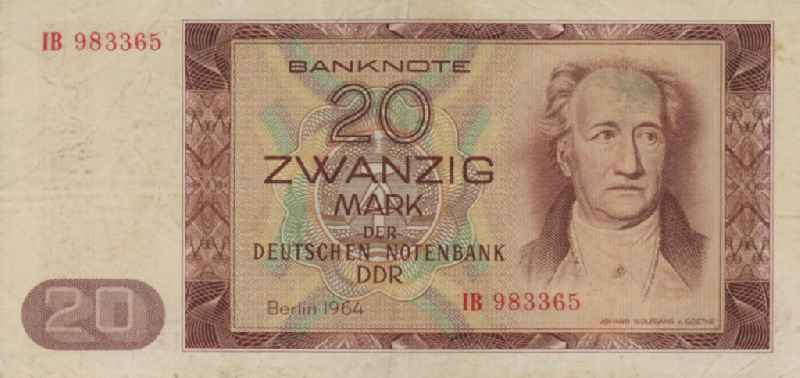 Banknoten der Mark der DDR Ausgabe 1964 in Stückelung zu  2